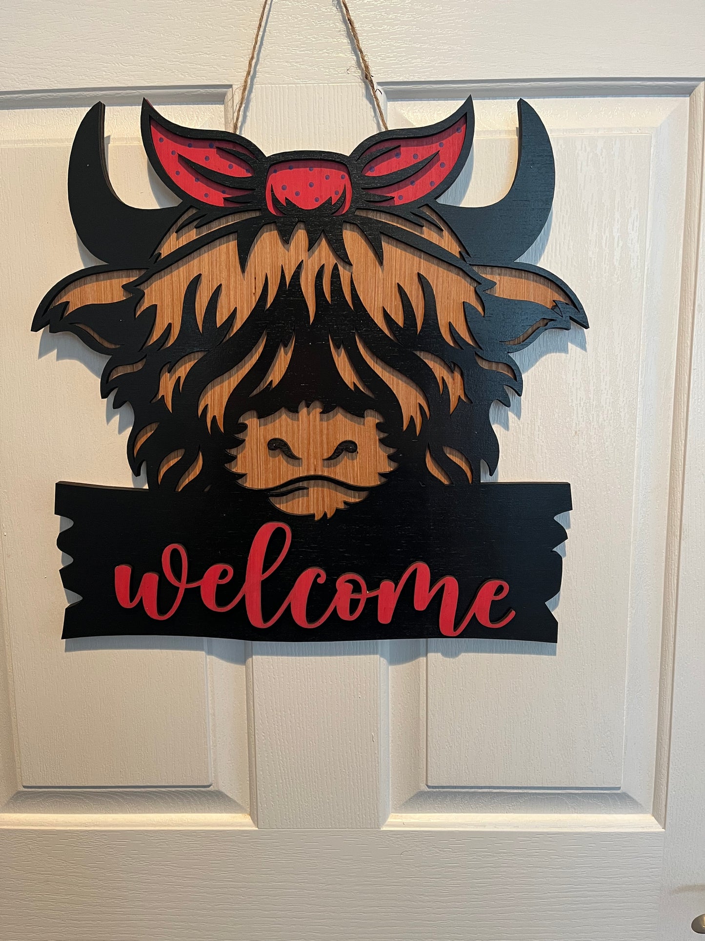 Highland Cow - welcome sign