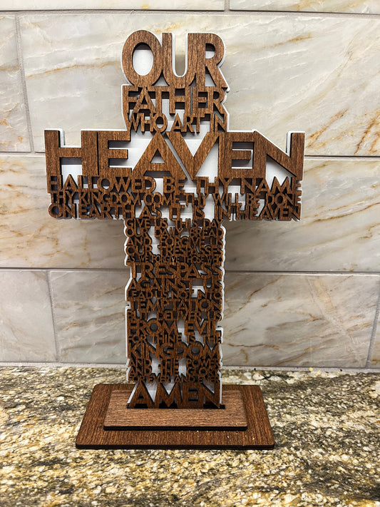 Our Father prayer table decor