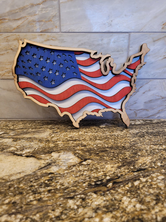 11" American Flag Wall Decor