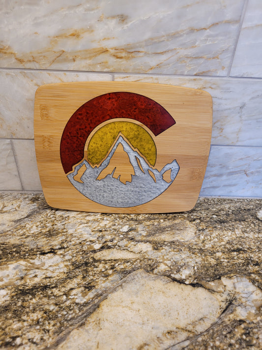 Colorado C epoxy cutting board