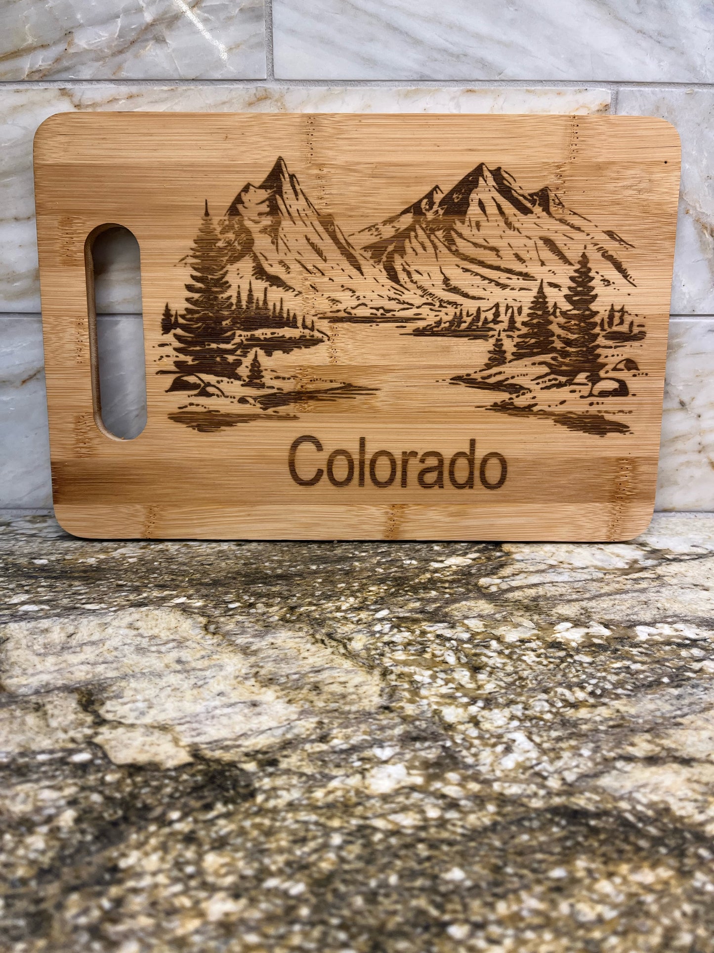 Colorado Mountain cutting board