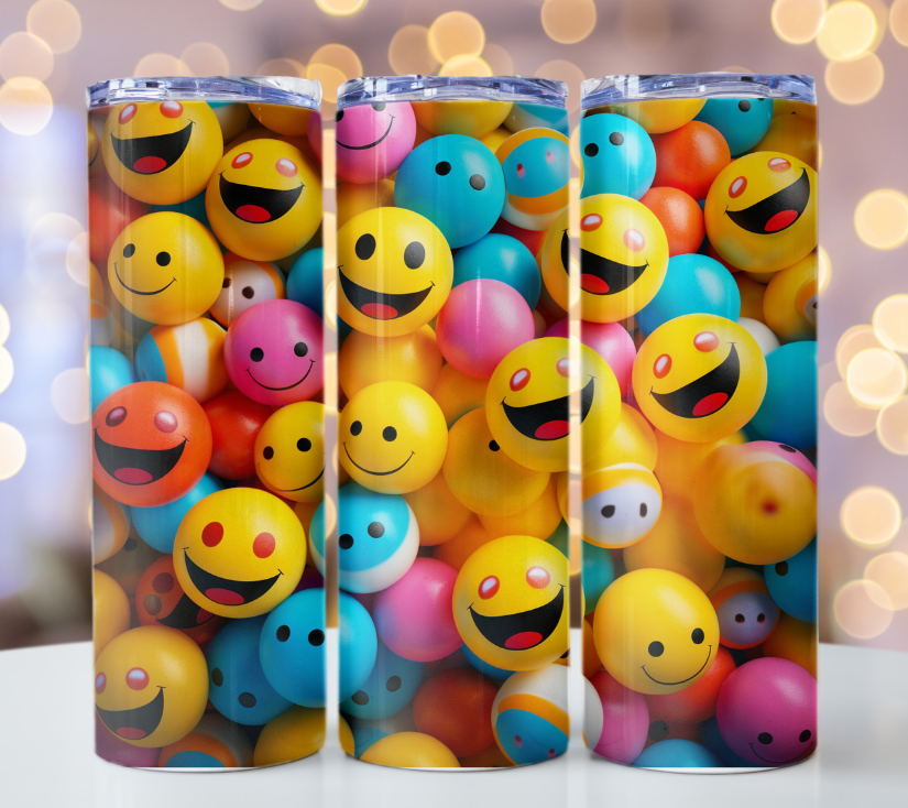 Colorful smiley faces